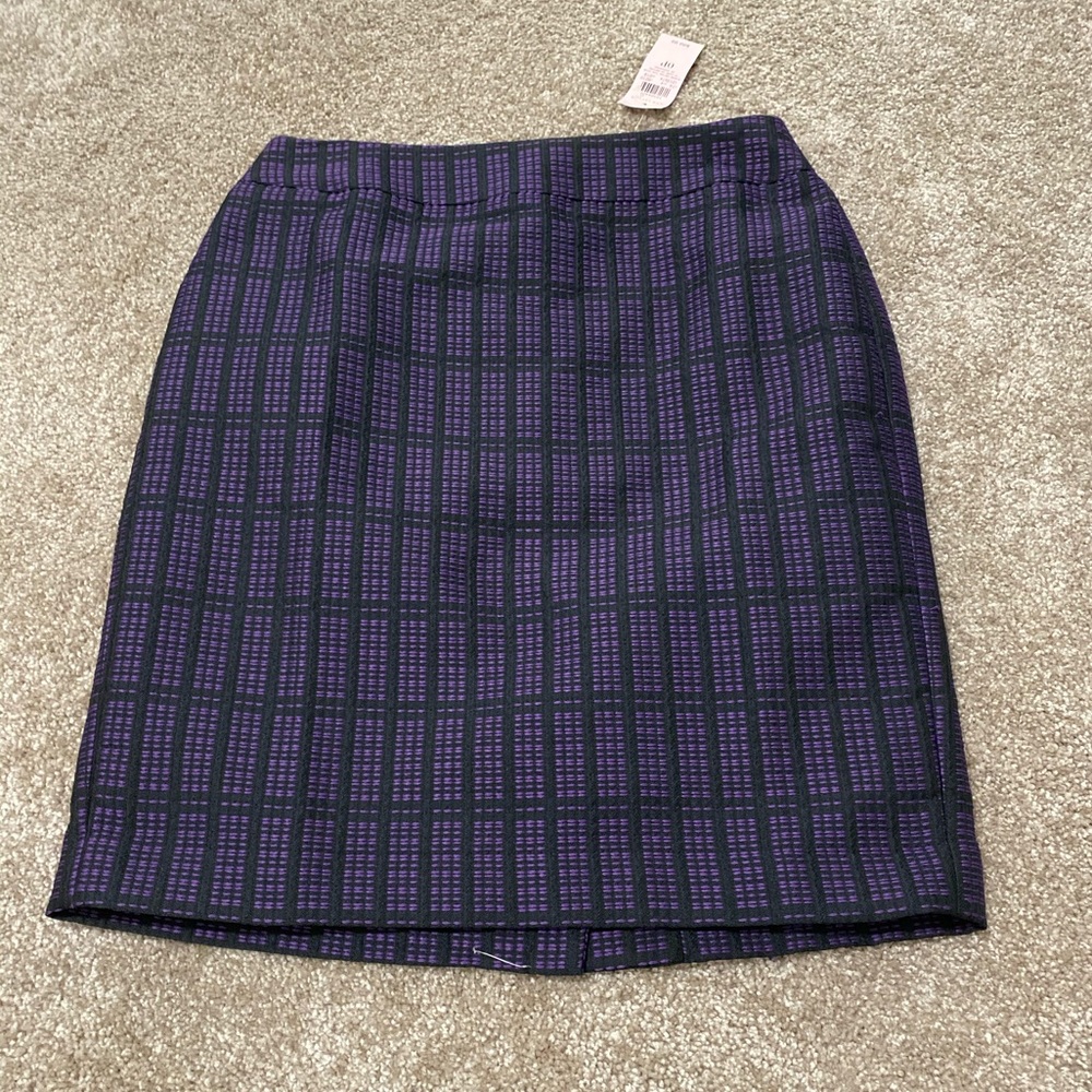 NWT Ann Taylor Petite Purple Black Skirt